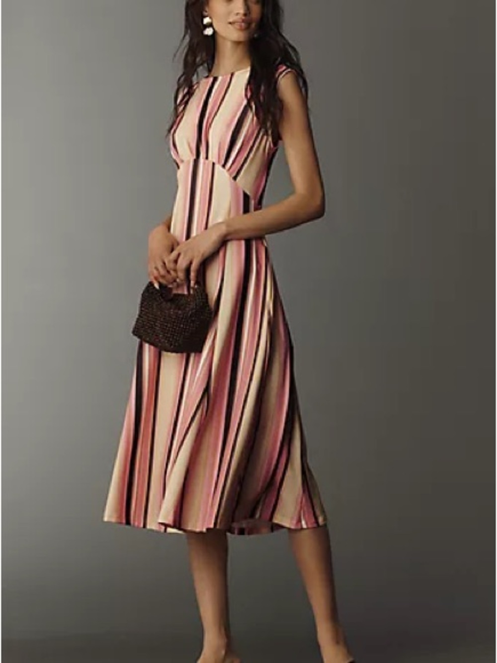 Anthropologie Striped Midi Dress Size XL